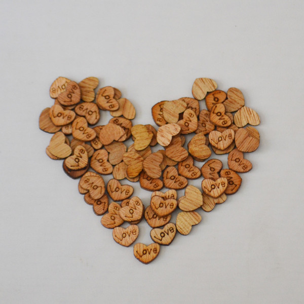 Wholesale 1000X Wooden Love Heart Table Confetti Vintage Affair Rustic Wedding Decoration Infant Christening Decor Supplies