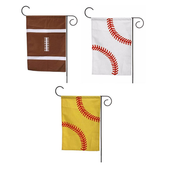 2018 5 Styles 35*45cm Sports Baseball Softaball Garden Flag Canvas Outdoor Flag Hanging Decoration Banner Flags