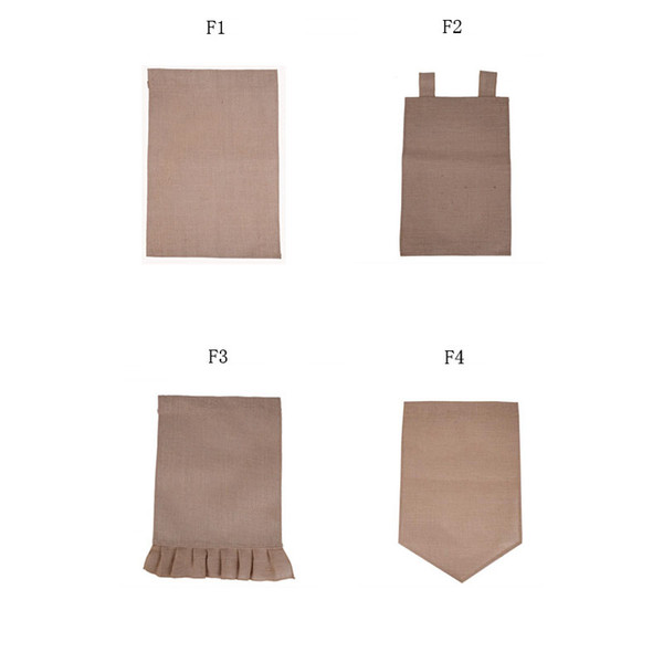 Burlap Garden Flag 31*46cm Jute Ruffles DIY Linen Yard Hanging Flag House Decoration Portable Banner 4 Styles