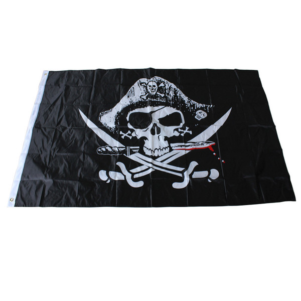 3x5FT Skull and Cross Crossbones Sabres Swords Jolly Roger Pirate Flags With Grommets Decoration