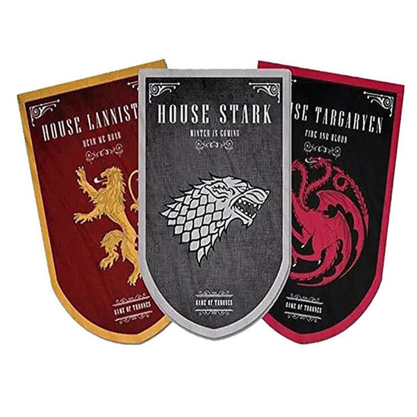 Stark,Targaryen,Lannister Banner - Game of Thrones Wolf Tournament Outdoor Banner Flag 95*60 cm Flag for House decorative