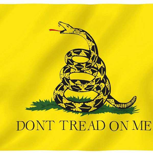 3x5FT Yellow Snake Gadsden State Flag Tea Party Culpeper DONT TREAD OM ME Flag Banner Home Garden Decoration 90*150cm Snake Flag DH1032