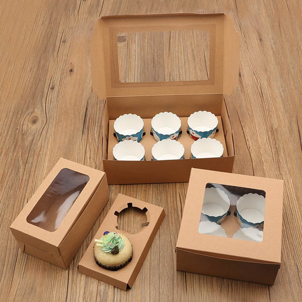 Kraft Card Paper Cake Boxes 7sizes Choose Foldable Muffin Dessert Holders Brown Many Sizes Cupcake Box Package 3 2ms7 ZB