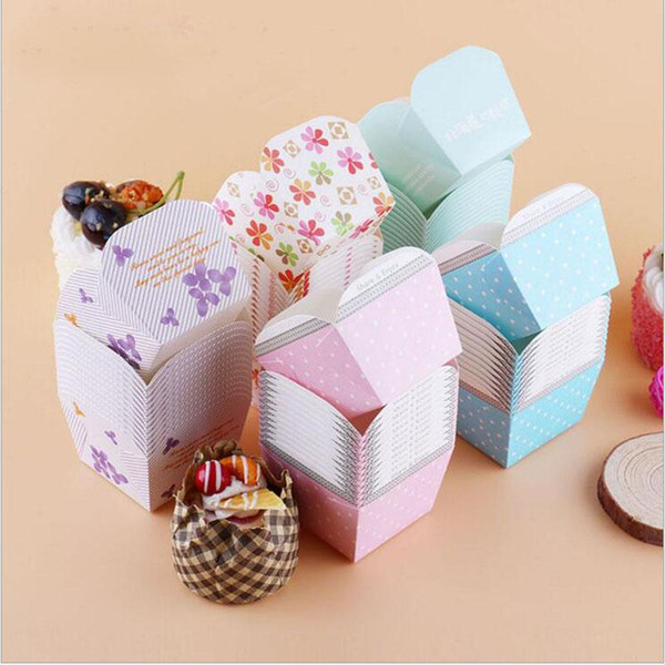 Paper Baking Cups Cupcake Case Disposable Muffin Square Cake Cup Liners Boxes Cases for Wedding Party Supplies