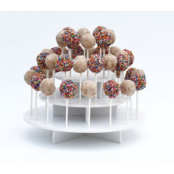 3 Tier Round White Cake Pop Stand, Holds 40 Cake Pops Holds up to 42 cake pops or 21 cupcakes