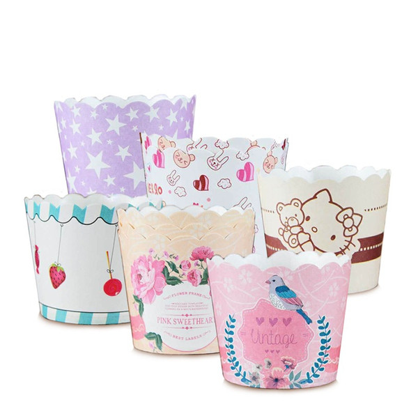 Mini Paper Cupcake Baking Cups Muffin Cake cups Food grade white paperboard high-temperature baking cups 50 Pack
