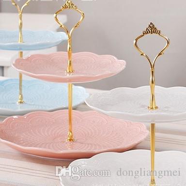 2019 100pc Crown Cake Plate Stand Handle Fittings 3-Tier VERY HEAVY and STRONG free shipping A01