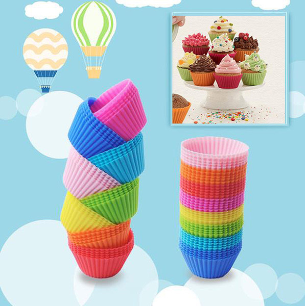 Silicone Muffin Molds Cupcake Baking Cups Pans Liners Cake Tools Bakeware Kitchen Gadget Reusable Cake Liners