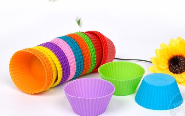 Hot sale! Round shape Silicone Muffin Cupcake Mould Case Bakeware Maker Mold Tray Baking Cup Liner Baking Molds