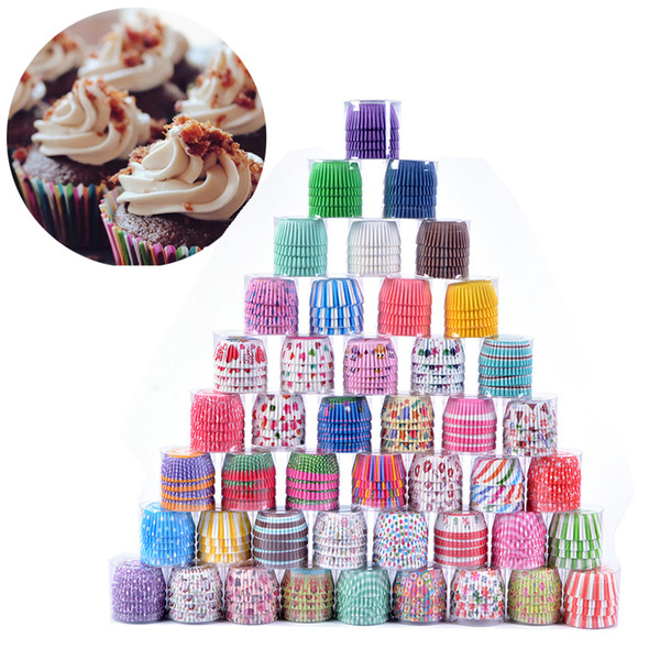 100Pcs/lot Colorful Paper Cake Cupcake Liner Baking Muffin Cups Case Party Tray Cake Mold Decorating Tools Kitchen Cupcake Paper