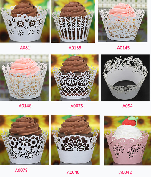 Hollow Out Flower Vine Cupcake Paper Wrappers Cake Decorating Icing Muffin Cake Cup Wedding Birthday Christmas Party Decorating Tools