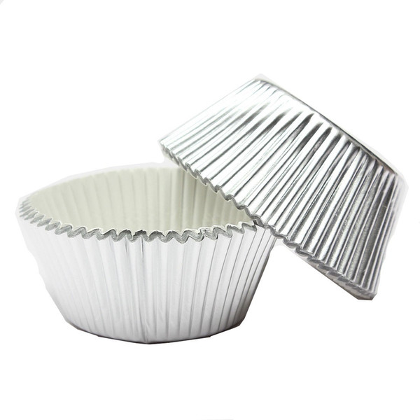 Cake Cup Cupcake Cases Liners Muffin Kitchen Baking Wedding Party Silver 100pcs/set