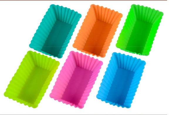 New Rectangular Silicone Muffin Cake Cupcake Cup Cake Mould Case Chocolate Bakeware Maker Mold Tray Baking DHL Free Shipping