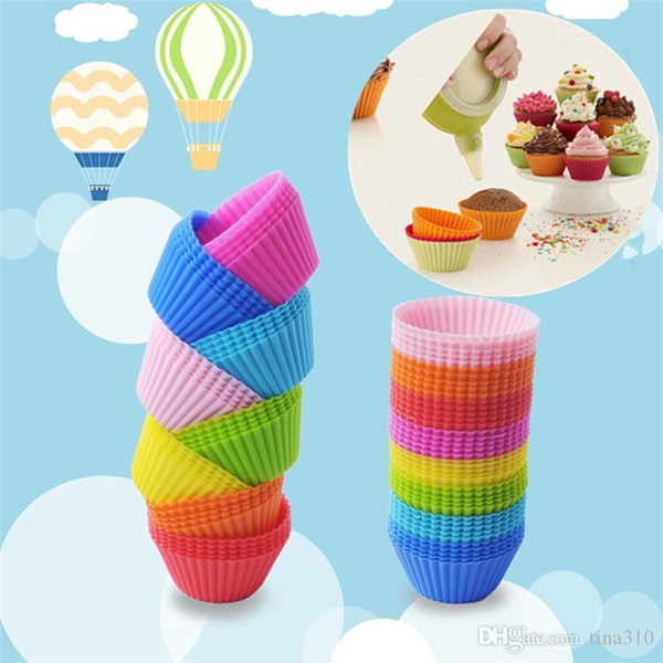 Colorful Muffin Cups Camouflage Silicone Cupcake Liners Round Shaped Cake Baking Molds Jelly Mold IB200