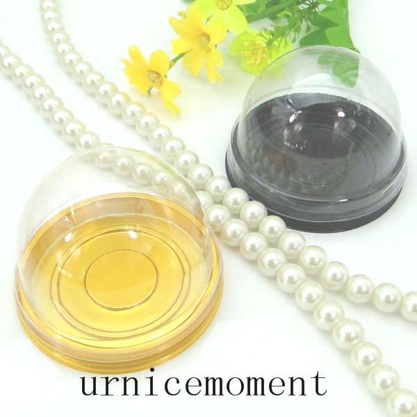 Free Shipping--100pcs=50sets Mini Size Black/Gold Bottom Plastic Cupcake Boxes Container Wedding Favor Boxes Christmas Cake Boxes ..