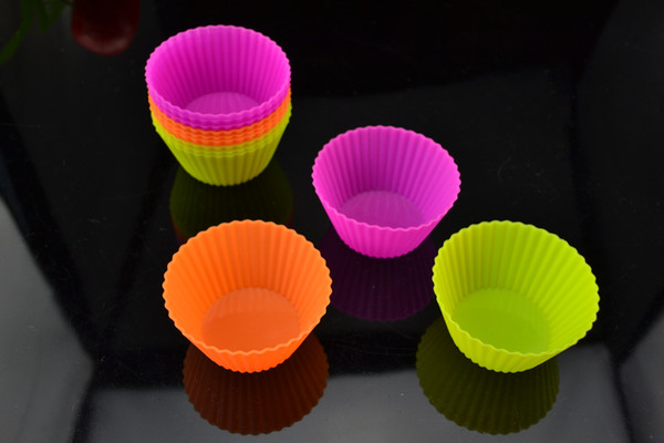 Silicone Cupcake Molds 7cm Silica Gel Liners Baking Mold Muffin Cup Cake Baking Cups Cupcake Cases Home household round shape