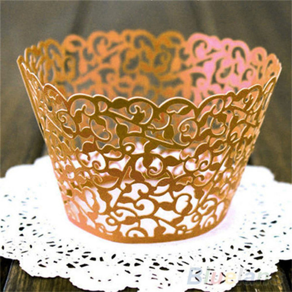 9 colors Little Vine Lace Laser Cut Cupcake Wrapper Liner Baking Cup Hollow Paper Cake Cup DIY Baking Fondant Cupcake