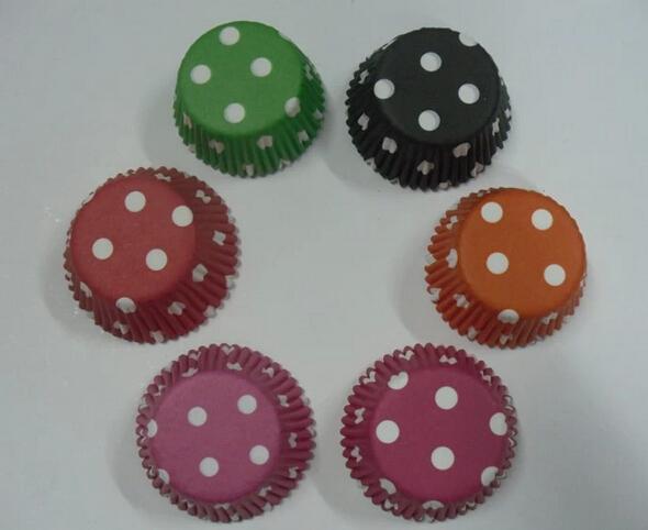 new arrival 2018 new 3000pcs 3inch 6 mix color dots cupcakes cupcake liners baking paper cup muffin cases for party
