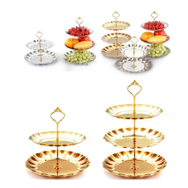Crown Design Cake Stand (Plate Not Included) Zinc Alloy 2-3 Layers Wedding Cake Plate Stand Cake Fruits Placed Tool