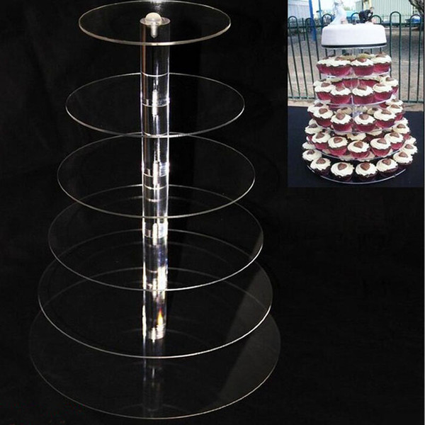 5pcs 6 Tier Acrylic cupcake stand Round Cake Stands for Wedding Party Cake Display Decoration cupcake holder