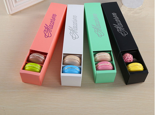 LOW PRICE!!! 200pcs/lot home made macaron black white pink green macaron box biscuit Muffin box Free Shipping GBN-041