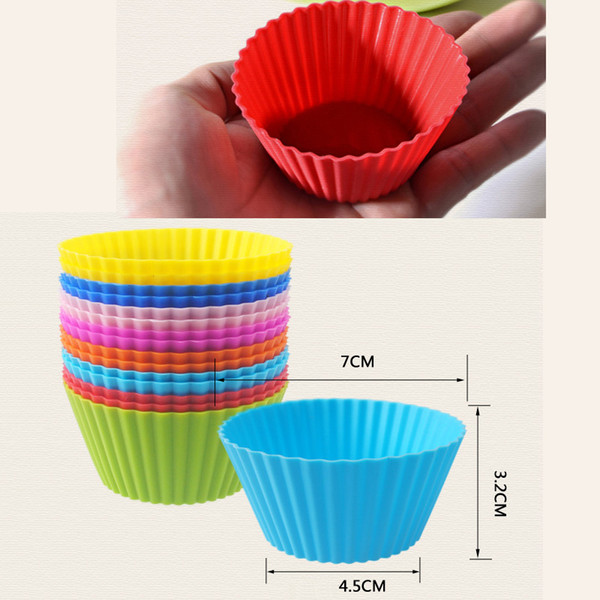 Silicone Muffin Cupcake Cases Round Shaped Cake Baking Molds Cup, Kitchen Craft Tool Bakeware Pastry Tools Cake Mold