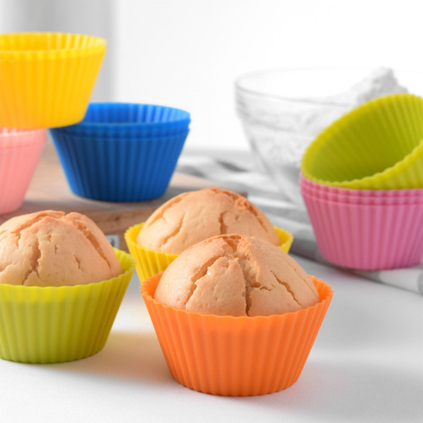 Round Silicone Muffin Cup 7 cm Silicone Cake Cup DIY Baking Tools Color Cake Tools High Temperature Resistance