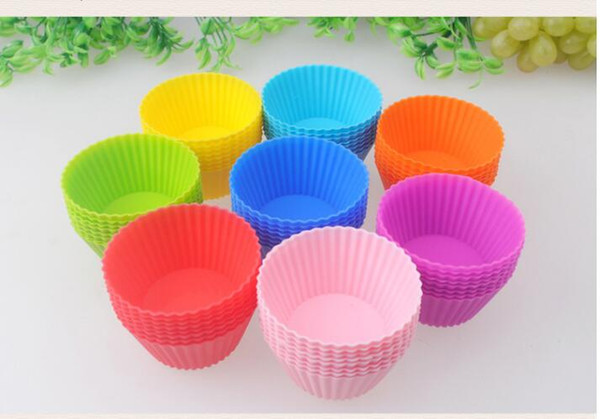 Free Shipping 36 pcs Round Shape Soft Silicone Cake Muffin Chocolate Cupcake Liner Baking Cup Mold