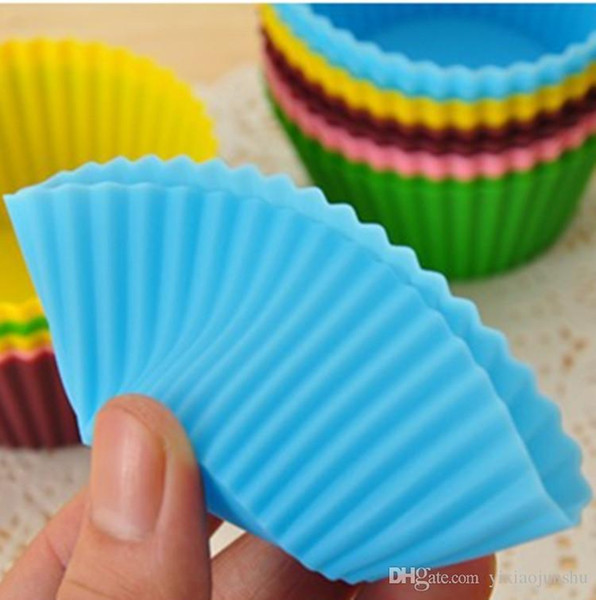 7cm Silica gel Liners baking mold silicone muffin cup baking cups cake cups cupcake Kitchen Dining Bar