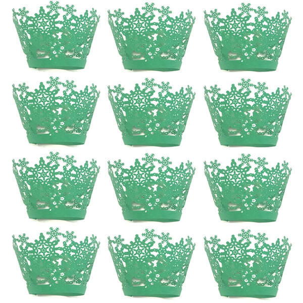 Christmas Snowflake Cake Cup for DIY Baking 12pcs 2018 Christmas snowman cake paper cup for cake decorating supplies