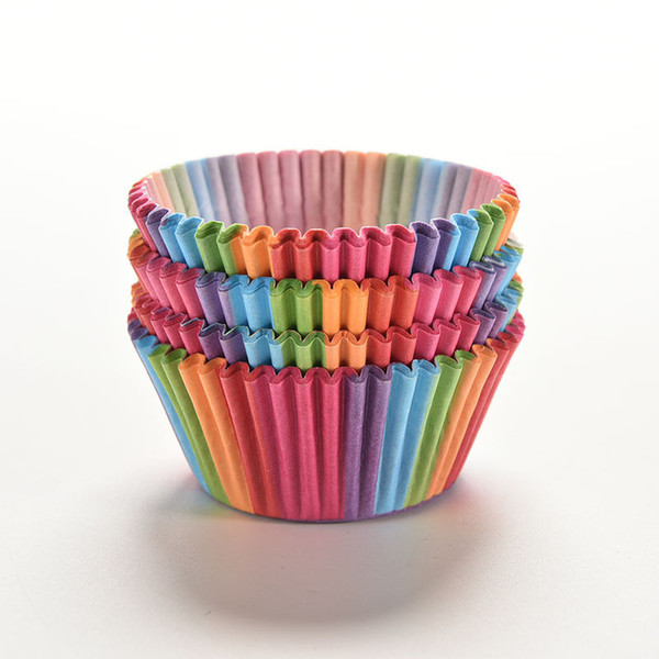 Rainbow color 100 pcs cupcake liner baking cup cupcake paper muffin cases Cake box Cup tray cake mold decorating tools