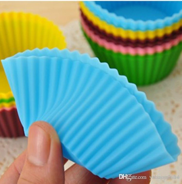 7cm Silica gel Liners baking mold silicone muffin cup baking cups cake cups cupcake Kitchen Dining Bar