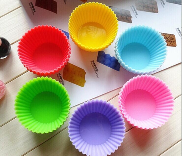 Hot sale! Round shape Silicone Muffin Cupcake Mould Case Bakeware Maker Mold Tray Baking Cup Liner Baking Molds