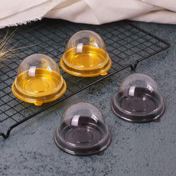 Mini Size Transparent Plastic Cupcake Cake Dome Boxes Mooncake Container Cake Box Wedding Favors Cake Tray Boxes