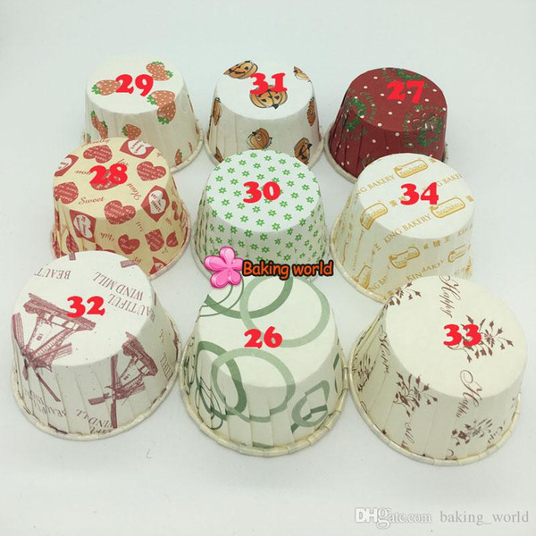 Wholesale 1000pcs Round MUFFIN CAKE Candy Case Paper Cup CUPCAKE CASES Liner Mixed color and Design
