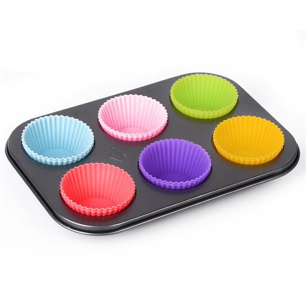 Cupcake Pan Silicone Round Muffin Chocolate Cupcake Liner Baking 12pcs Cup Molds