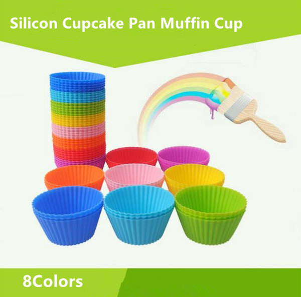 8colors Pantry Elements Silicone Muffin Mould Round Shaped Silicon Cake Baking Molds Jelly Mold Silicon Cupcake Pan Muffin Cup Baking Cups