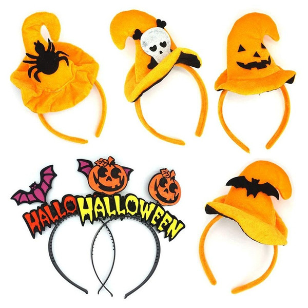 Halloween decreation Witch Pumpkin Headband Kids Hairband Party Hat Party Masquerade Cosplay Props birthday Xmas Thanksgiving Day gift