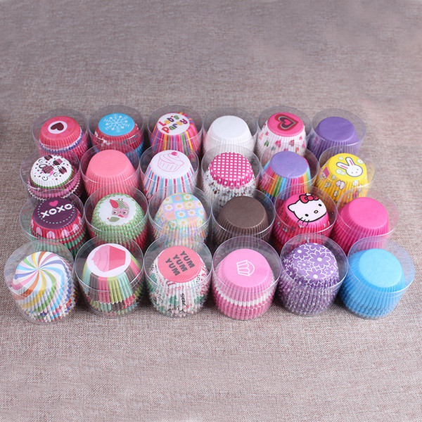 100PCS/lot Colorful Paper Cake Cupcake Liner Baking Muffin Box Cup Case Party Tray Cake Mold Decorating Tools party Paper Cupcake FFA1174