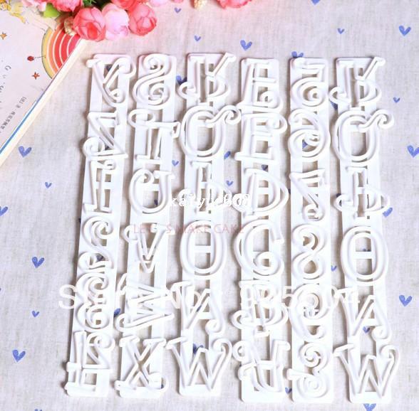 Hot selling! 6Pcs Number Letters Paste Fondant Frill Edge Straight Frilling Cake Cutter Gum Cake Decorating Art Tools