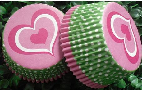 new arrival hot 500 Valentine's 4.5inch Red Heart red Cupcake Cake muffin liners cup