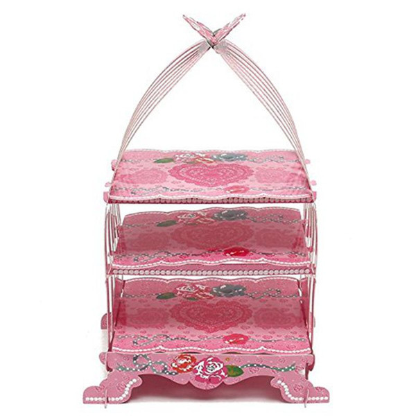 Cupcake Display Stand Paper Craft Decor Cake Stand Vintage Wedding Tea Party Cardboard Holder Rack Bakeware Cake Tools