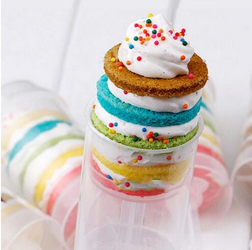 2018 stock Heart/Round Shape Food Grade Push Up Cake Pop Containers Ice Cream Cupcake For Party Decorations DIY Plastic Mold