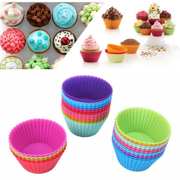 Round Shape Multi-color Silicone Muffin Cases Cake Cupcake Liner Baking Mold Dia 5cm Kitchen Gadgets ToolS