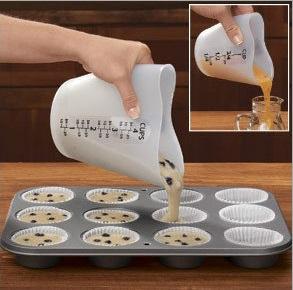 silicone measuring cups High quality heart-shaped measuring cups thickened 500ml high temperature resistant baking tools EMS free shipping