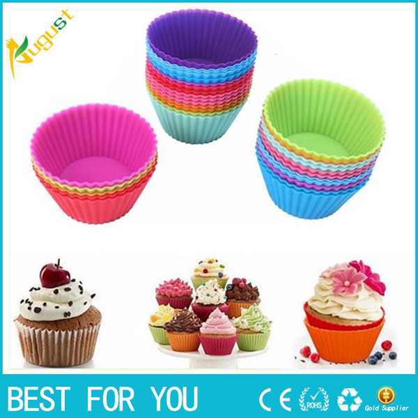 12pcs/lot Silicone Cake Muffin Chocolate Cupcake Liner Baking Cup Cookie Mold 8 Colors