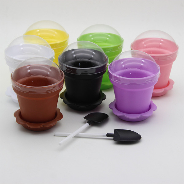 Flower Pot Cake Cups & Spoon Set Ice Cream ecoration for Wedding Kids Birthday Party Supplies Baking Pastry Tools