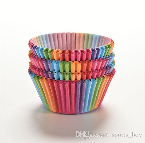 Rainbow color 100 pcs cupcake liner baking cup cupcake paper muffin cases Cake box Cup tray cake mold decorating tools