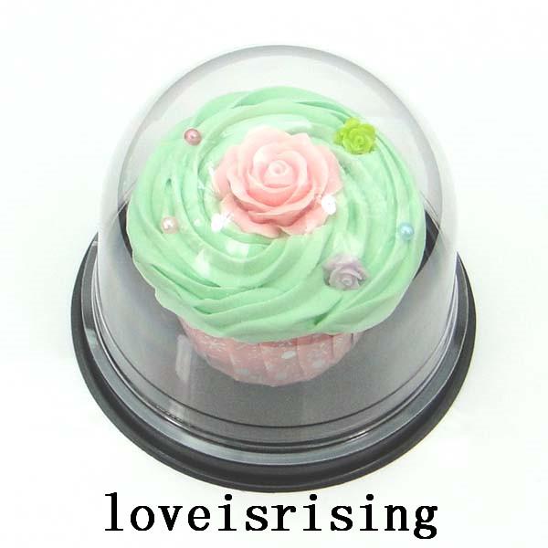 100pcs=50sets Clear Plastic Cupcake Cake Dome Favors Boxes Container Wedding Party Decor Gift Boxes Wedding cake Boxes Supplies