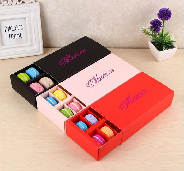 Macaron Box Holds 12 Cavity 20*11*5cm Food Packaging Gifts Paper Party Boxes For Bakery Cupcake Snack Candy Biscuit Muffin Box